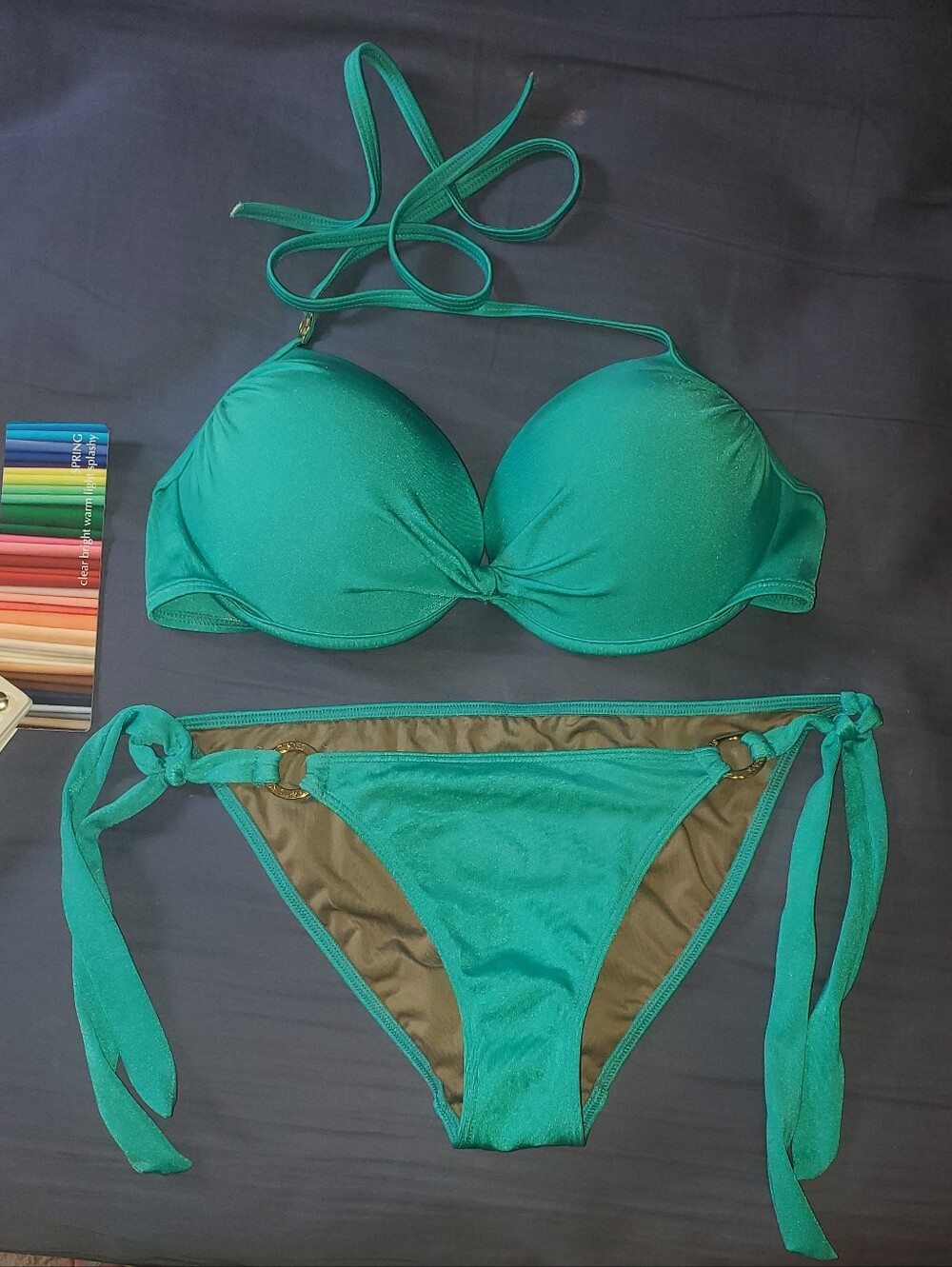 Victoria's Secret Teal Padded Halter Tie-Side Bikini